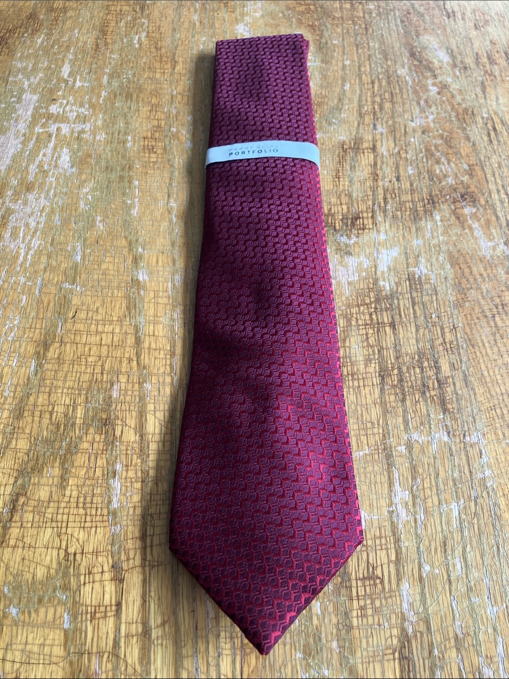 Perry Ellis Textured Burgundy Red Men's Tie